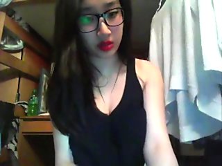 Nerdy Asian show her big tits to study partner - Watch Part2 on myteencamxxx.com