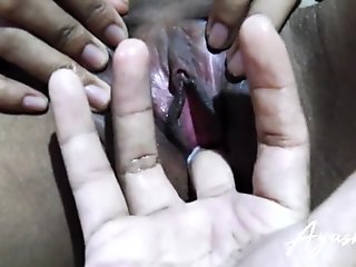 Asian amateur teen girl fingering wet pussy orgasm close up
