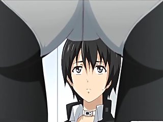 Busty hentai coed gets shoved dildo and hand until creampie